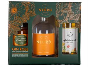 Gin Rose - Signaturcocktailsæt fra NJORD Gin i flot gaveæske
